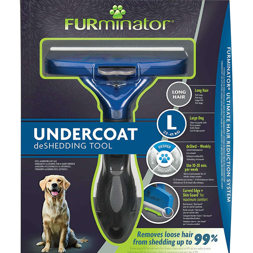 FURminator Undercoat DeShedding Tool, for Medium Dogs, Long Hair 